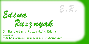 edina rusznyak business card